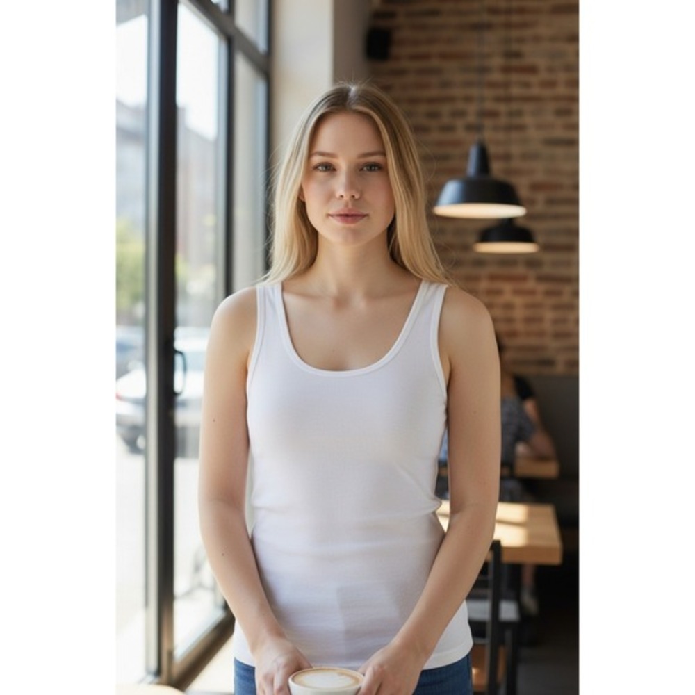 Felina‎ Women's S/CH White Seamless Tank Top Comfort Stretch
